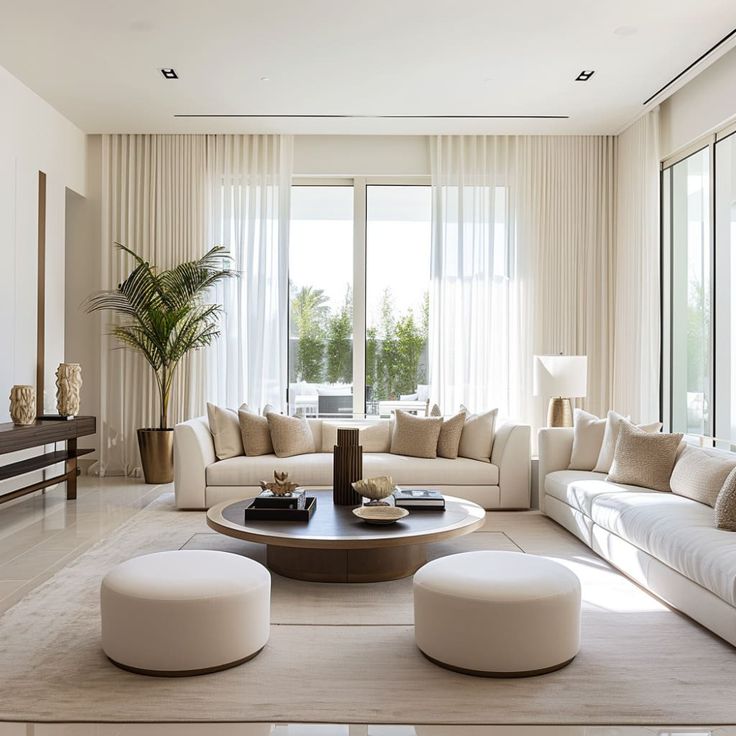 Minimalist bir salon dekorasyonu